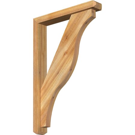 Ekena Millwork Funston Craftsman Rough Sawn Bracket w/ Offset Brace, Western Red Cedar, 4"W x 24"D x 36"H BKT0402X24X36FST04RWR